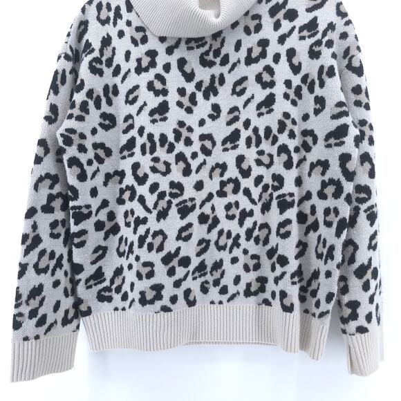 Kut from the Kloth Boxy Neutral Animal Leopard Print CowlNeck Pullover Sweater S - Picture 4 of 13